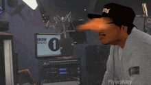 a man wearing a hat with the word boys on it