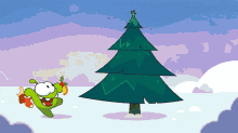 Decorating The Christmas Tree Om Nom GIF - Decorating The Christmas Tree Om Nom Om Nom And Cut The Rope GIFs