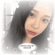 a picture of a woman with the words somos solo de elenis on the bottom