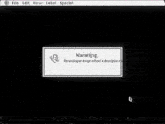 a black and white image of a computer screen that says file edit view label static