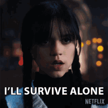 Ill Survive Alone Wednesday Addams GIF