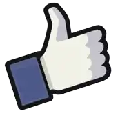 a facebook thumbs up icon with diamonds surrounding it
