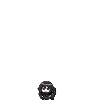 a pixel art drawing of a girl standing next to a red block