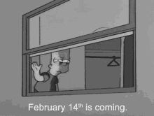 Valentines Day Feb14th Is Coming GIF - Valentines Day Feb14th Is Coming Close Blinds GIFs