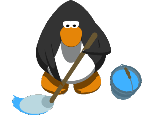 Cleaning Penguin Sticker - Cleaning Penguin Stickers