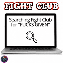 a laptop with the words fight club on the top