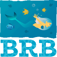 Brb Mermaid Life Sticker