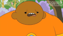 a cartoon character with the words bravest warriors on the bottom
