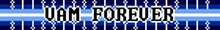 a blue and white striped background with the words i am forever