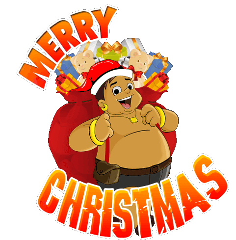 Merry Christmas Kalia Sticker - Merry Christmas Kalia Chhota Bheem Stickers