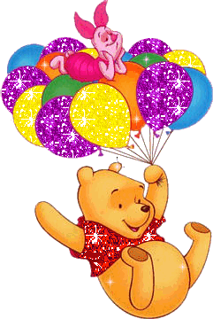 Pooh Balloons Sticker - Pooh Balloons Piglet Stickers