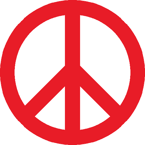 Red Peace Sign Joypixels Sticker