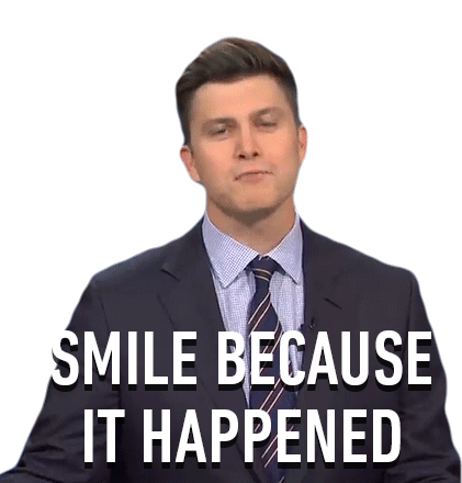 Smile Because It Happened Saturday Night Live Sticker - Smile Because It Happened Saturday Night Live Snl Weekend Update Stickers