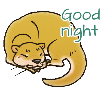 Otter Good Night Sticker - Otter Good Night Sleep Well Stickers
