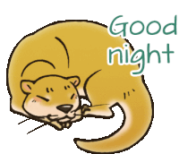 Otter Good Night Sticker - Otter Good Night Sleep Well Stickers
