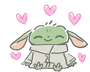Baby Yoda Sticker - Baby Yoda Love Stickers