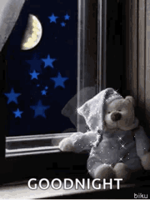 teddy bear good night stuffed toy glitters sparkles