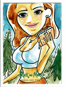 a drawing of a woman from rick and morty season 3