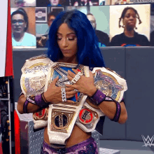 Sasha Banks Womens Tag Team Champions GIF - Sasha Banks Womens Tag Team Champions Smack Down Womens Champion GIFs