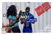 Say No To Doping Building A Better World GIF - Say No To Doping Building A Better World Jumping GIFs