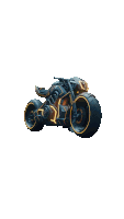 a futuristic motorcycle with glowing lights on the tires
