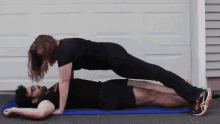Fit Couple Cooks Push Ups GIF