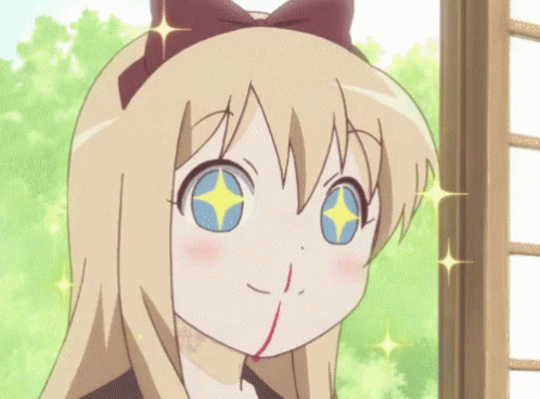 Anime Nose Bleed Amazed Sparkling Eyes Yuru Yuri GIF | GIFDB.com