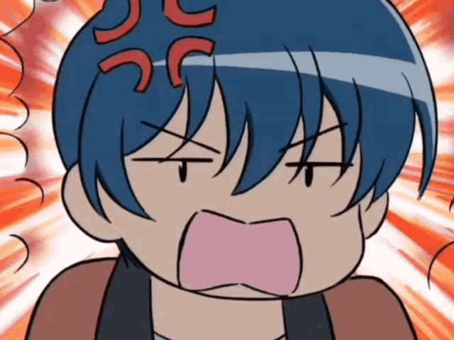 Premium Vector | Cartoon anime cute anime girl angry illustration