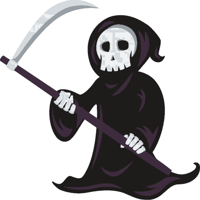 Grim Reaper Halloween Party Sticker