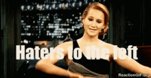 Haters To The Left Jennifer Lawrence GIF