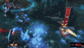 a league of legends game is being played with a banner that says riot games