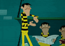 a cartoon character reading a newspaper called daily star