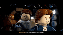 lego star wars han solo never tell me the odds dont tell me lego star wars the skywalker saga