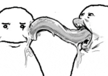 a drawing of two people with their tongues out