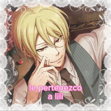 a picture of a man with the words le pertenezco a lili written on it