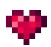 a pixel art of a red heart with a purple background .