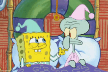 spongebob squidward plays with nose
