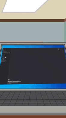 a laptop computer is open to a page that says welcome