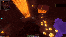 a screenshot of a minecraft game shows a flamework chunk in progress