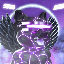 a dog wearing futuristic glasses and headphones with the letters sb above him