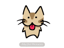 a drawing of a cat with its tongue out and the words alight motion underneath