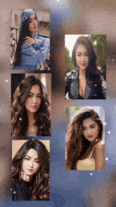 a collage of four pictures of a woman 's faces
