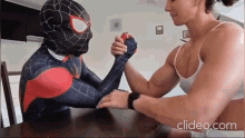 girls with muscle vladislava galagan mixed arm wrestling spider man