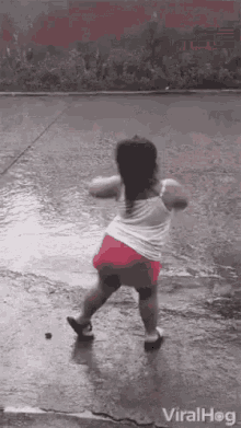 Dancing Baby Girl Rainy Day GIF