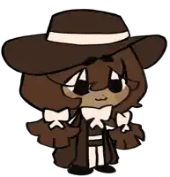 a cartoon drawing of a girl wearing a hat