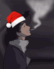 Anime Smoking Santa GIF - Anime Smoking Santa GIFs