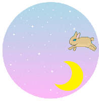 Bunny Jumping Sticker - Bunny Jumping Moon Stickers
