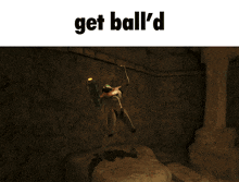 a computer generated image with the words get ball 'd on the top