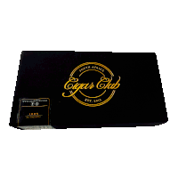a black box with a gold logo for cigar club south africa