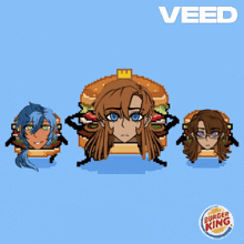 a poster for burger king shows a bunch of characters